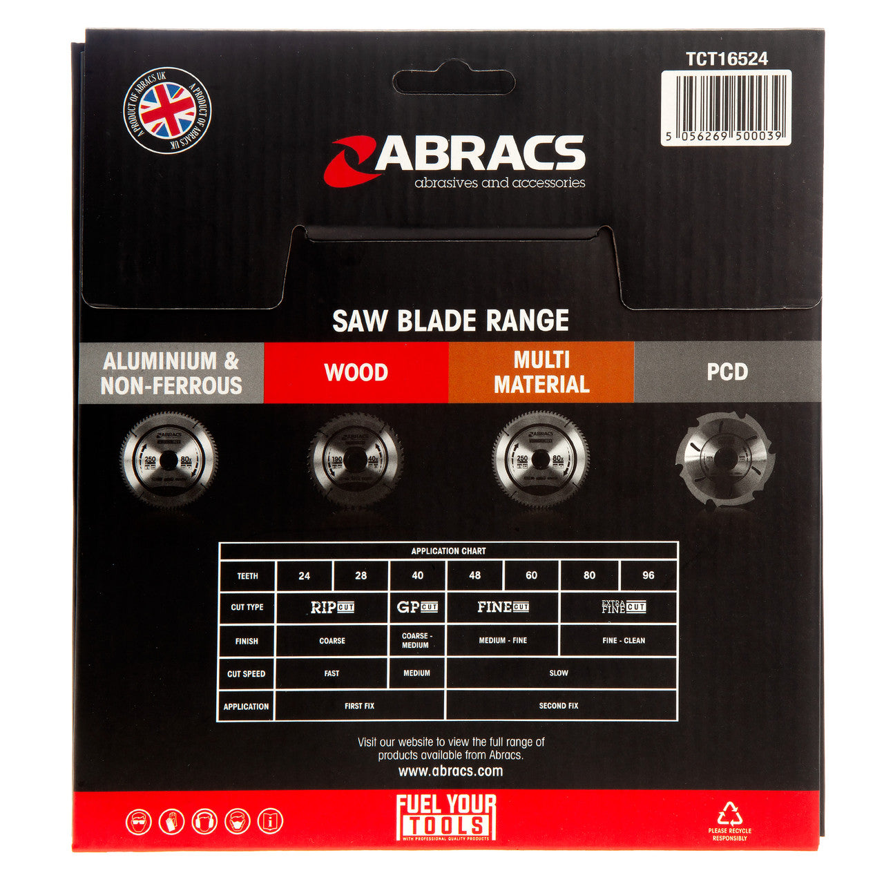 Abracs TCT Circular Saw Blade for Wood 165 x 20mm x 24T TCT16524