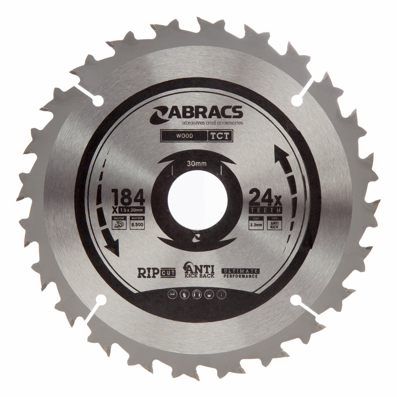 Abracs TCT Circular Saw Blade for Wood 184 x 30mm x 24T TCT18424