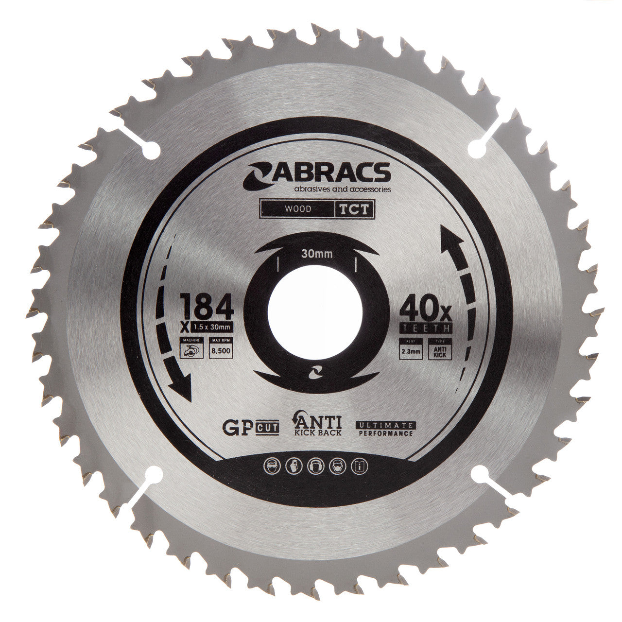 Abracs TCT Circular Saw Blade for Wood 184 x 30mm x 40T TCT18440