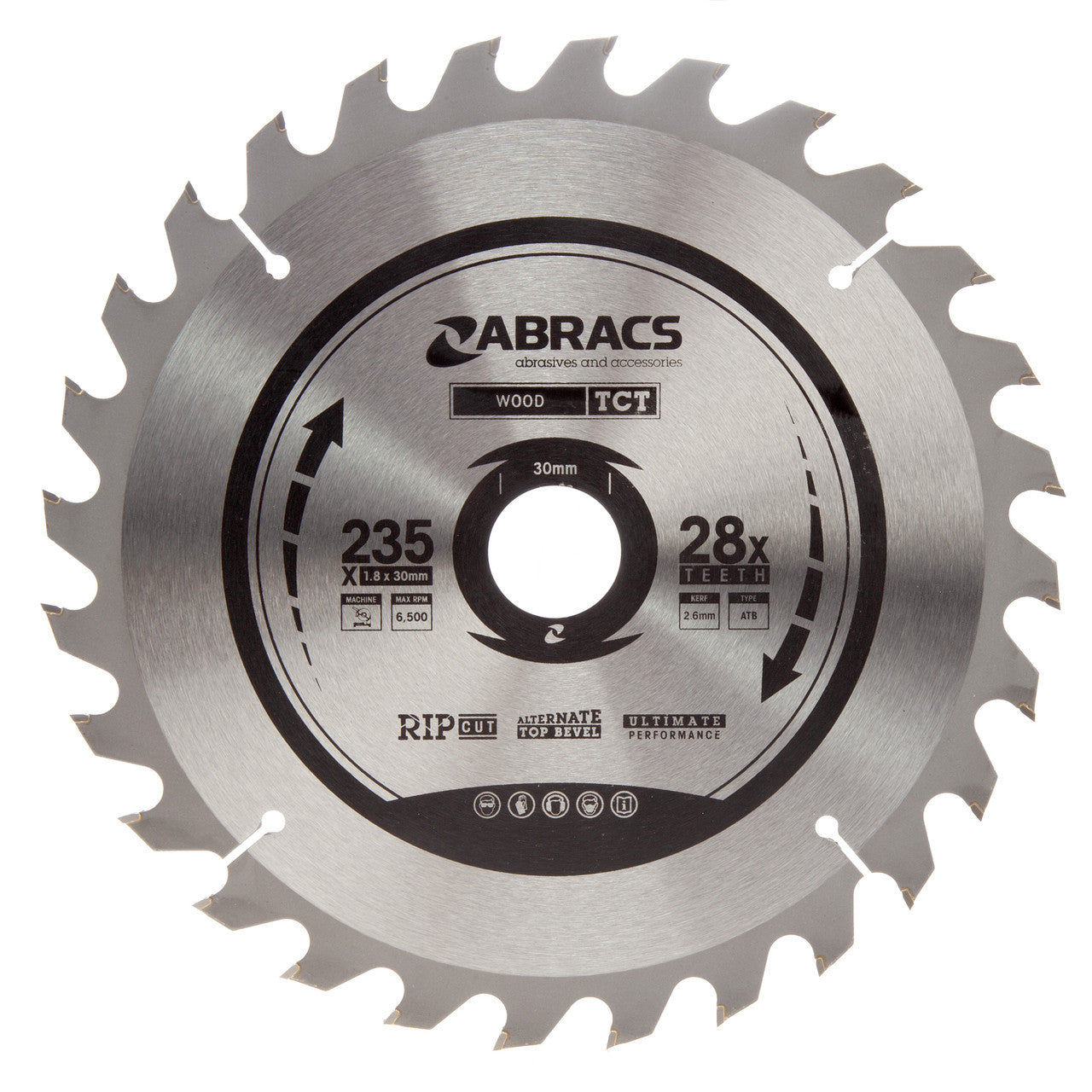 Abracs TCT Circular Saw Blade for Wood 235 x 30mm x 28T TCT23528