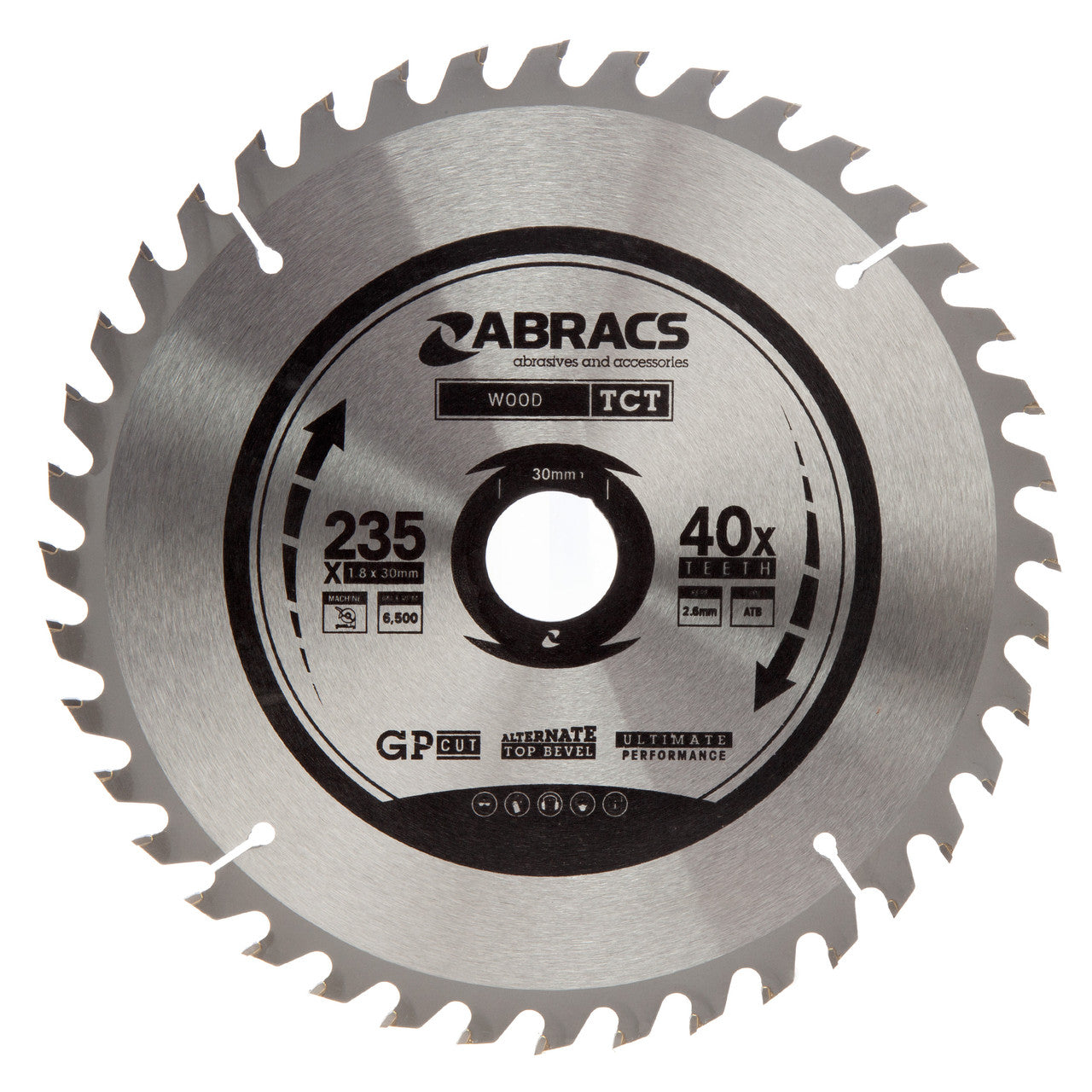 Abracs TCT Circular Saw Blade for Wood 235 x 30mm x 40T TCT23540