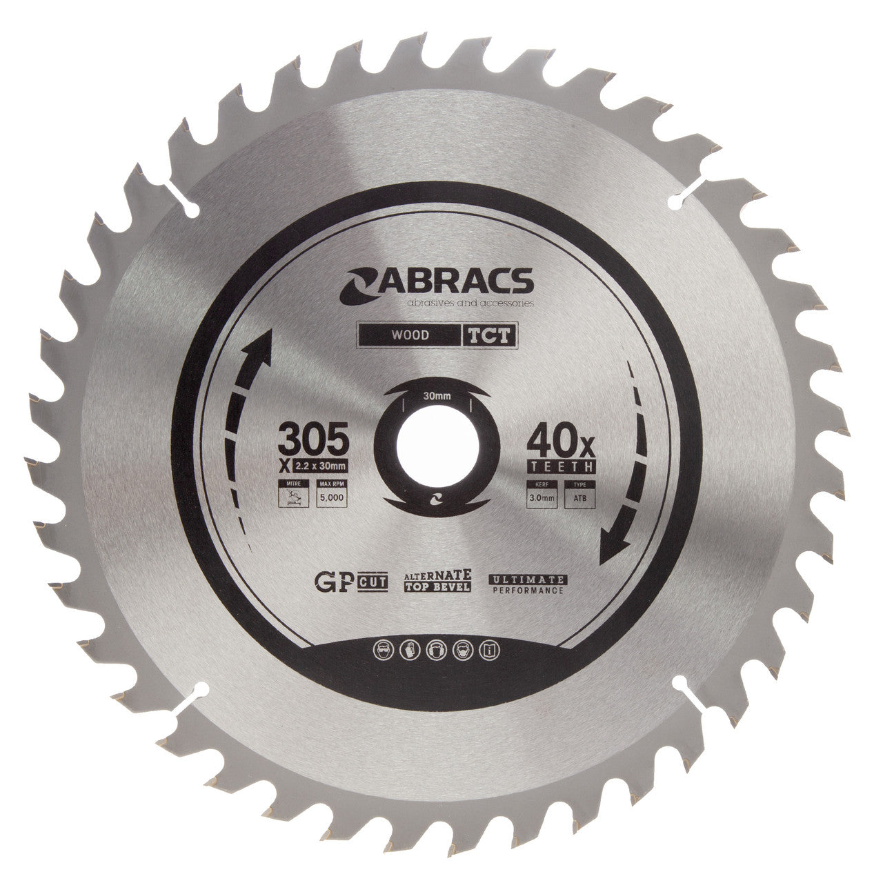 Abracs TCT Circular Saw Blade for Wood 305 x 30mm x 40T TCT30540
