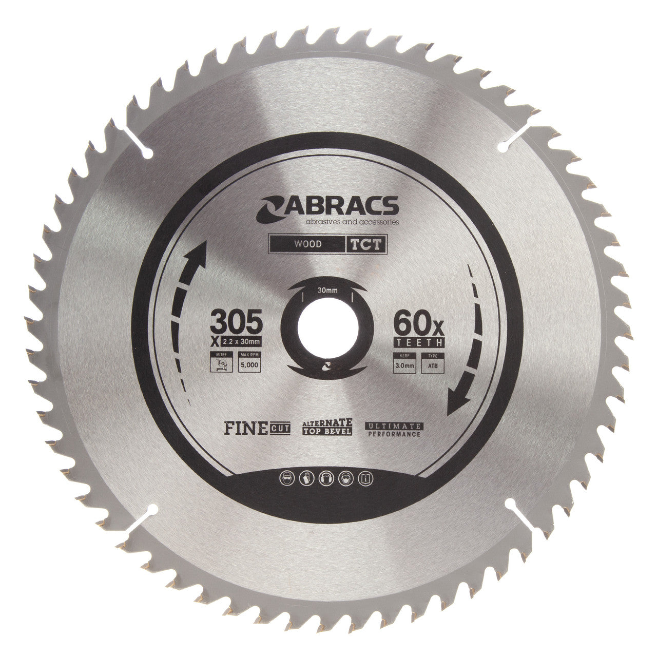 Abracs TCT Circular Saw Blade for Wood 305 x 30mm x 60T TCT30560