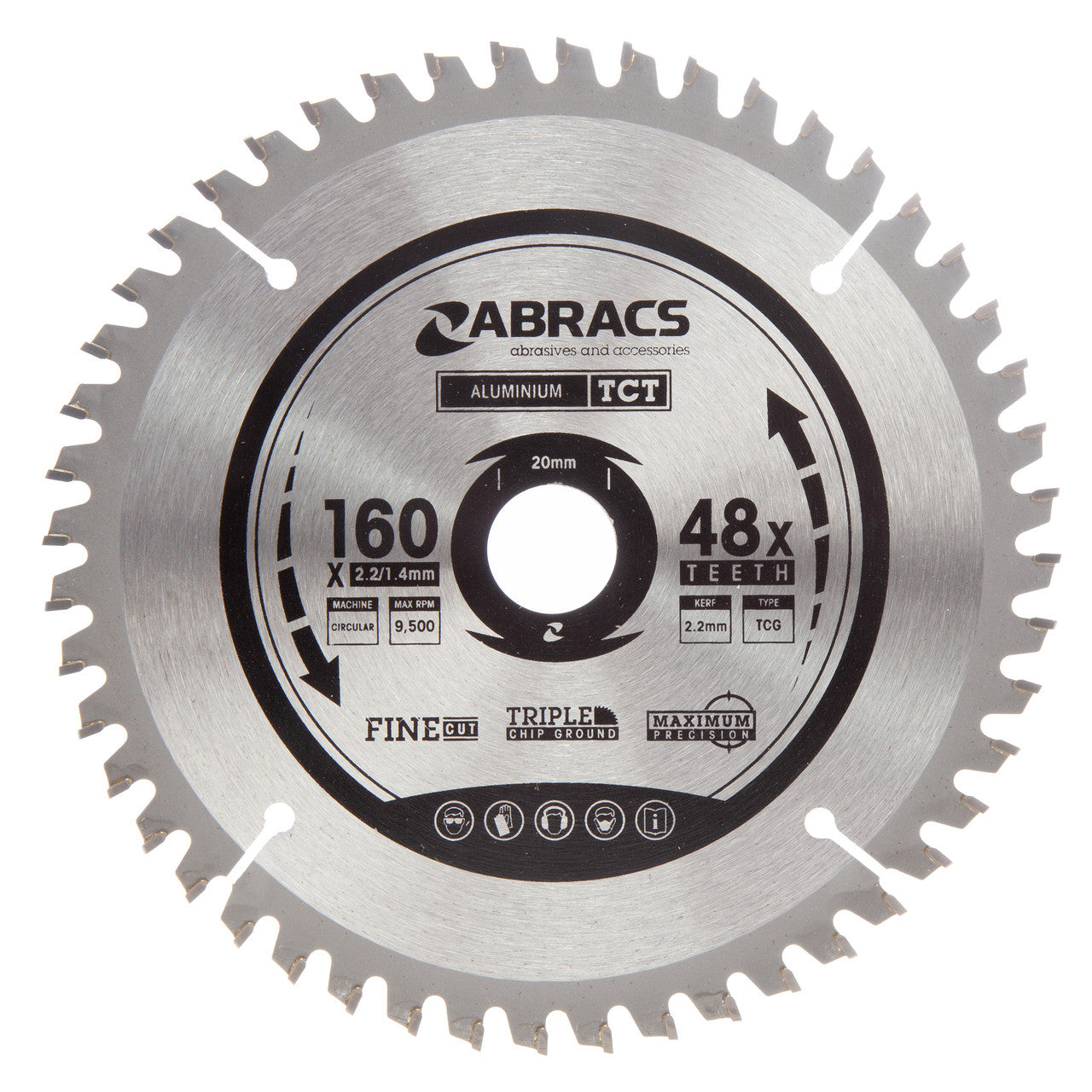 Abracs TCT Circular Saw Blade for Aluminium 160 x 20mm x 48T TCTA16048