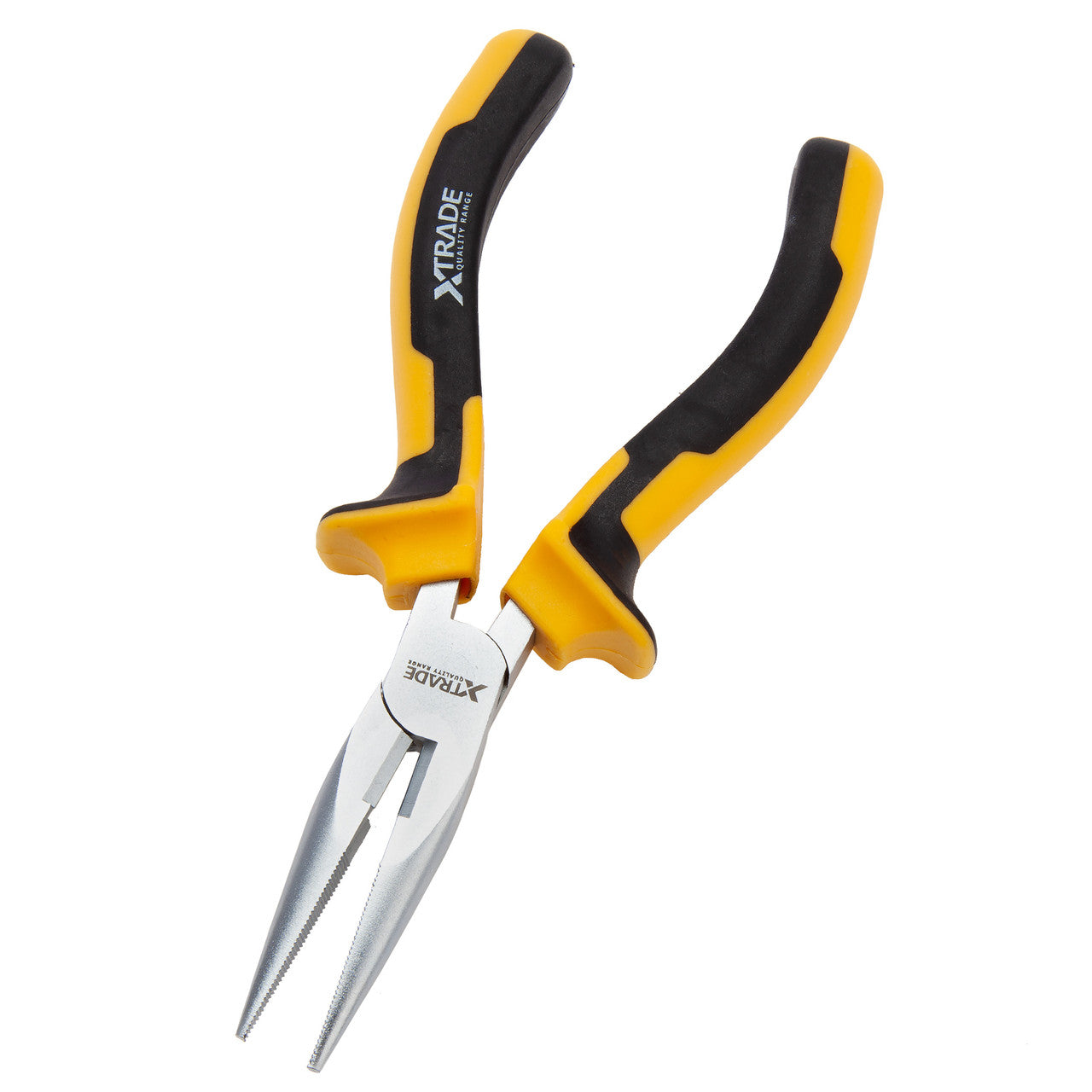 XTrade Long Nose Pliers 6" 150mm With Side cutter Serrated jaws X0900192