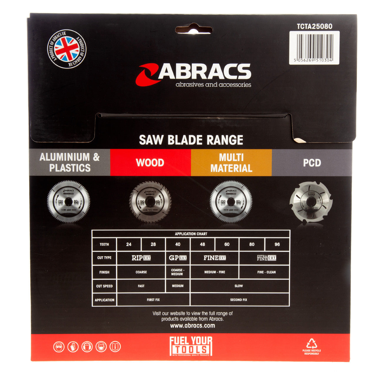 Abracs TCT Circular Saw Blade for Aluminium 250 x 30mm x 80T TCTA25080