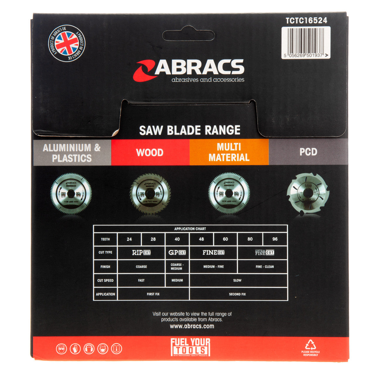 Abracs TCT Cordless Circular Saw Blade for Wood 165 x 20mm x 24T TCTC16524