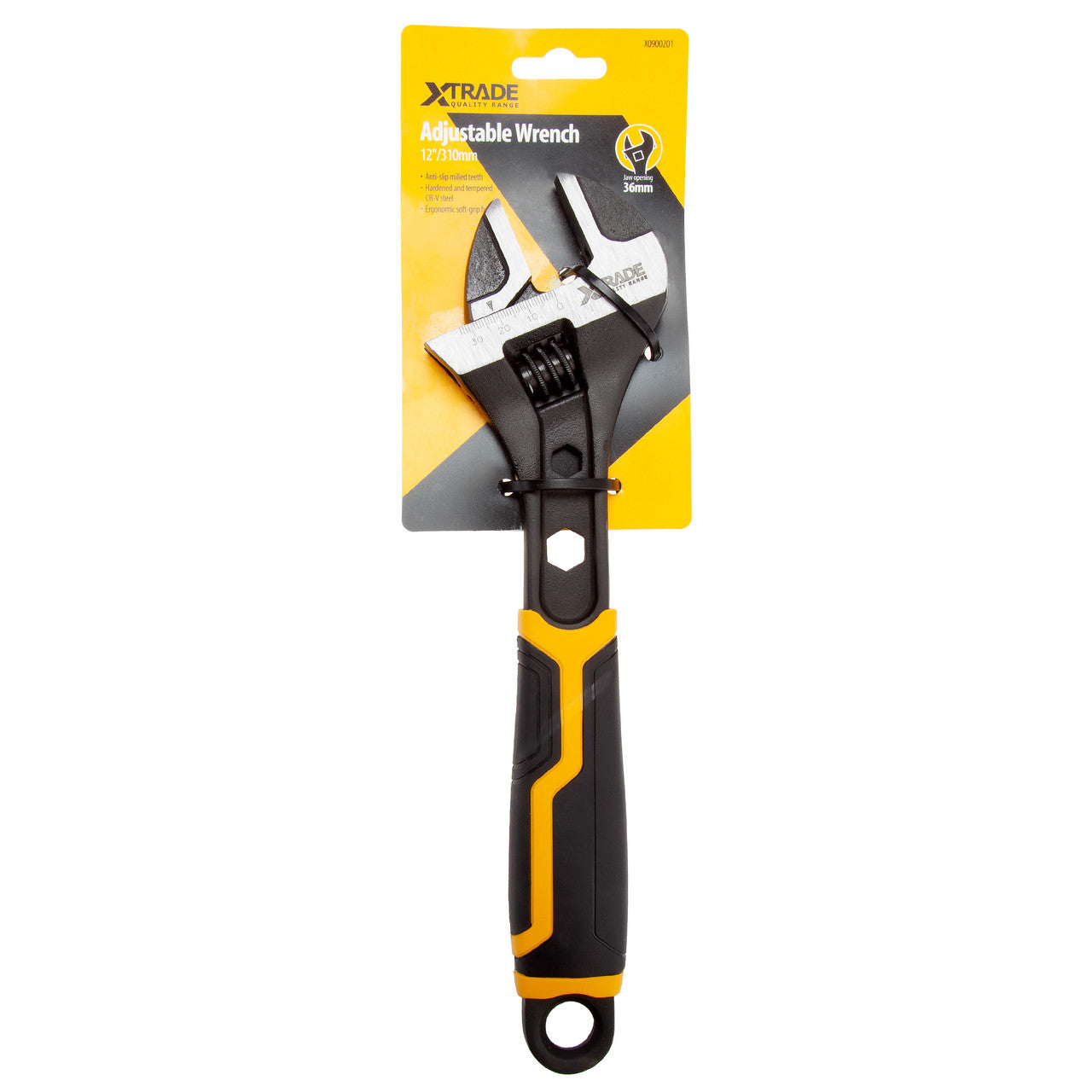 XTrade Adjustable Wrench 12" 310mm Jaw Depth 36mm Grip Handle X0900201