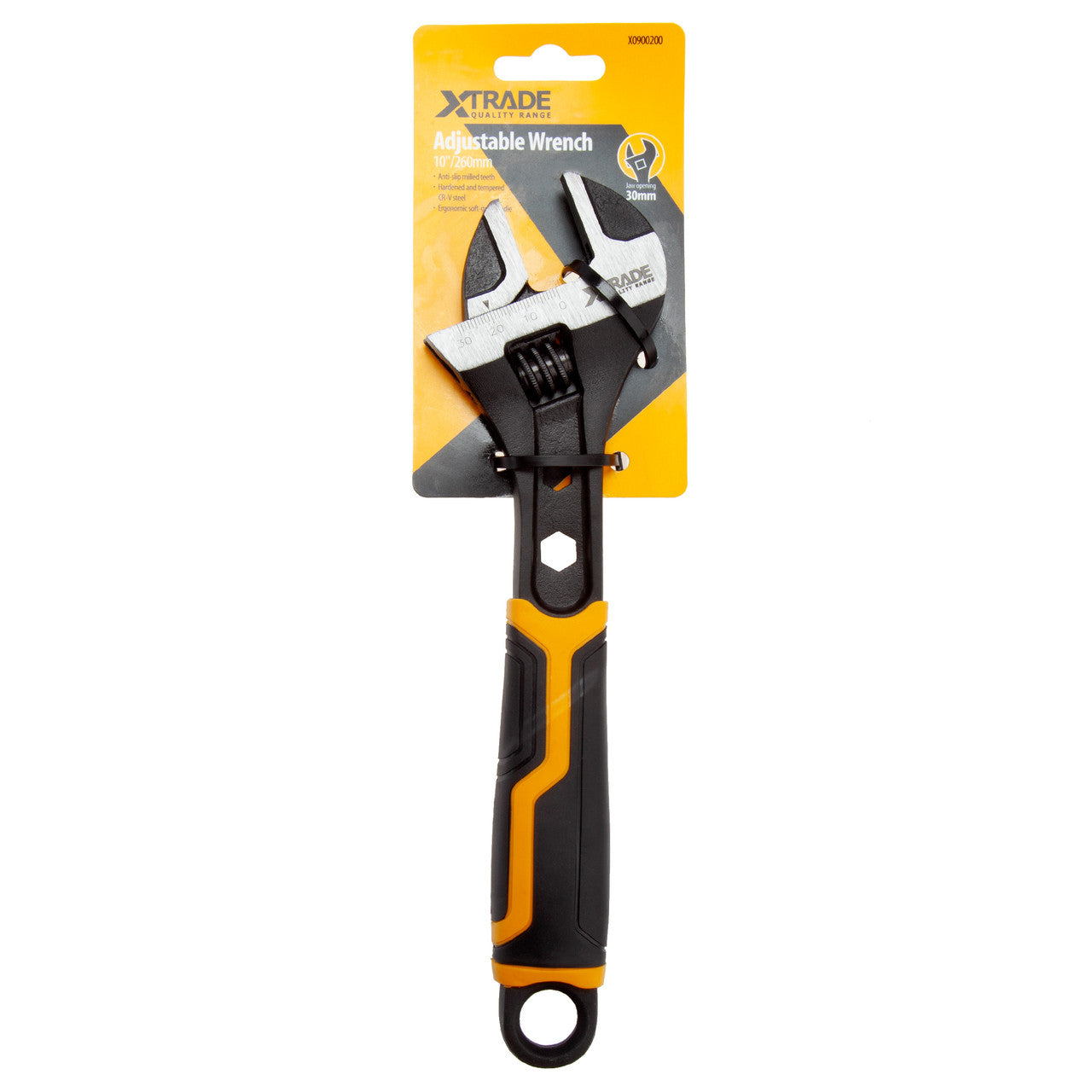 XTrade Adjustable Wrench 10" 260mm Jaw Depth 30mm Grip Handle X0900200