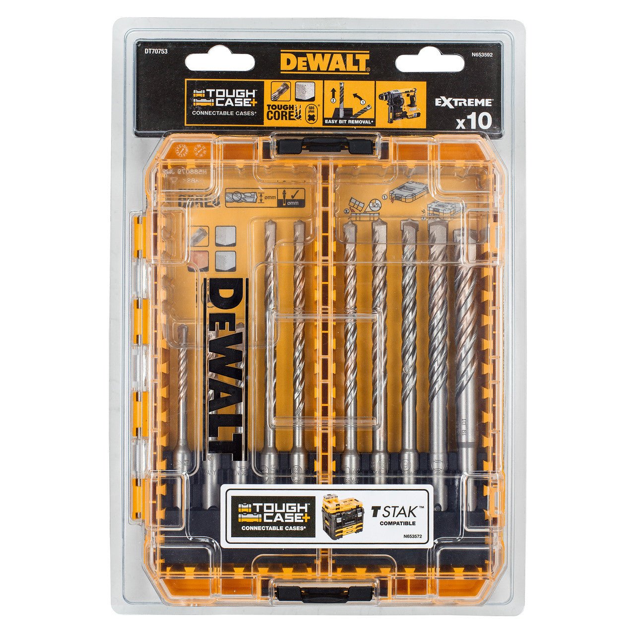 Dewalt DT70753 Extreme SDS Plus Masonry Drilling Set in Connectable Case (10 Piece)