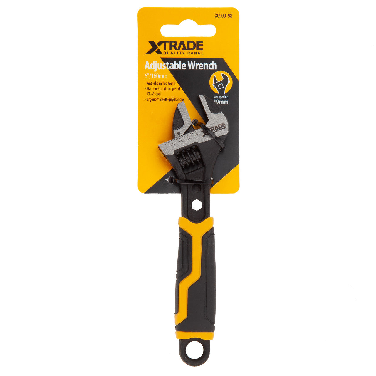 XTrade Adjustable Wrench 6" 160mm Jaw Depth 19mm Grip Handle X0900198