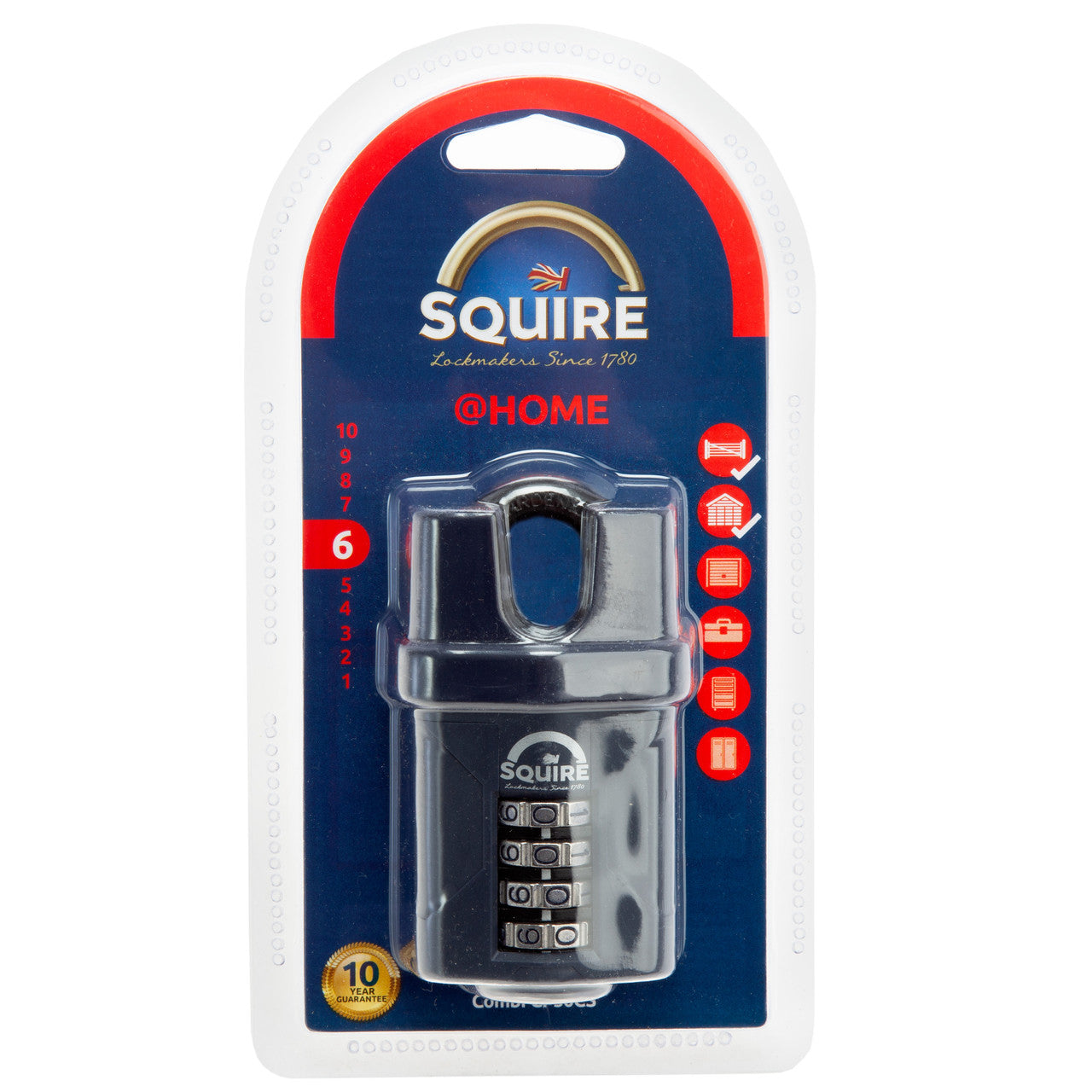 Henry Squire Combination Padlock 4 Wheel Closed Shackle 50mm CP50CS