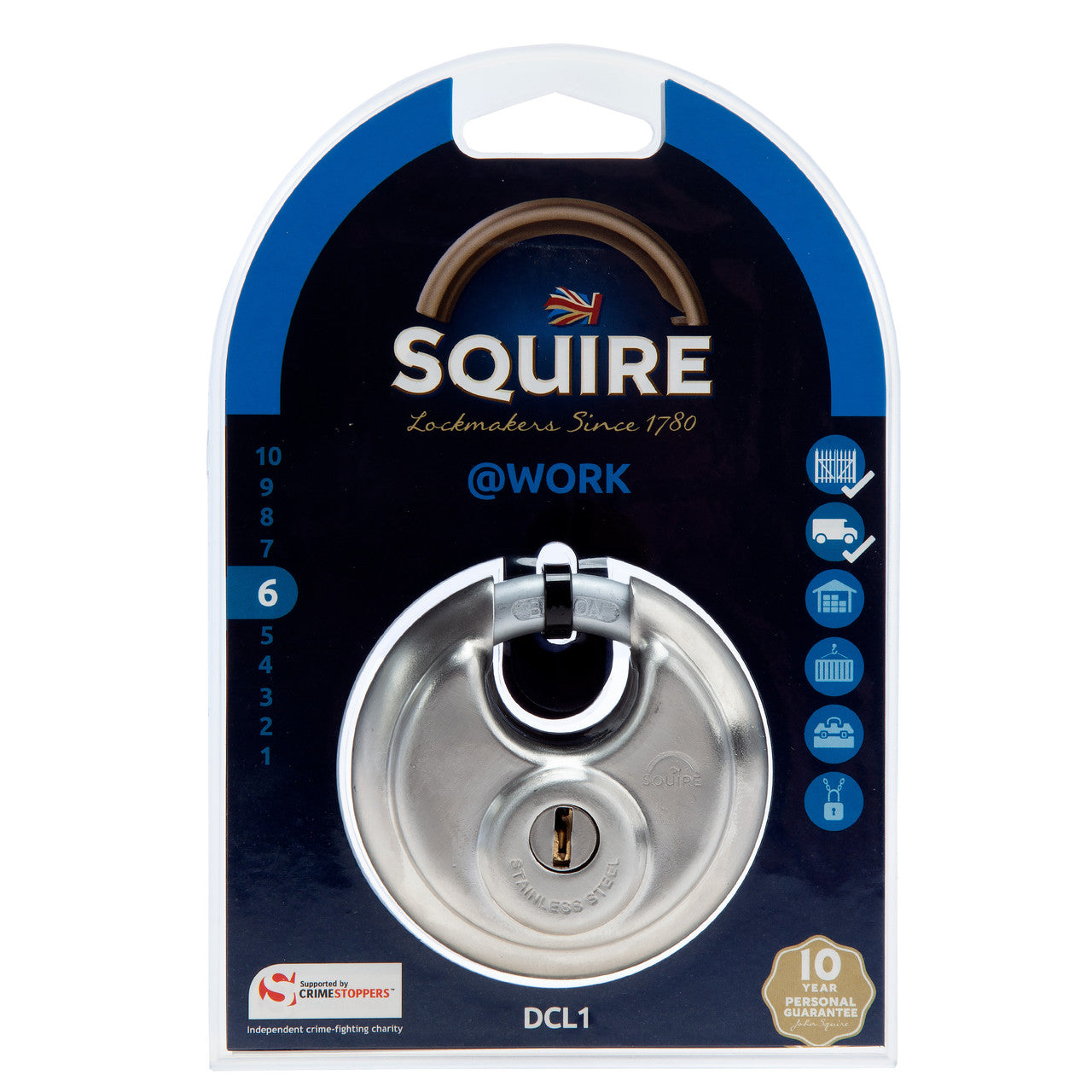 Henry Squire DCL1 Boron Disc Style Padlock 70mm HSQ-DCL1