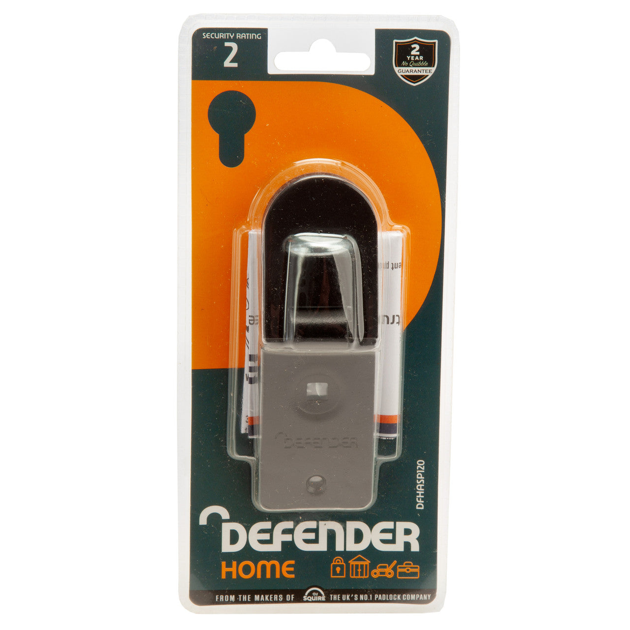 Henry Squire Defender Hasp & Staple with Fixings 120mm DFHASP120