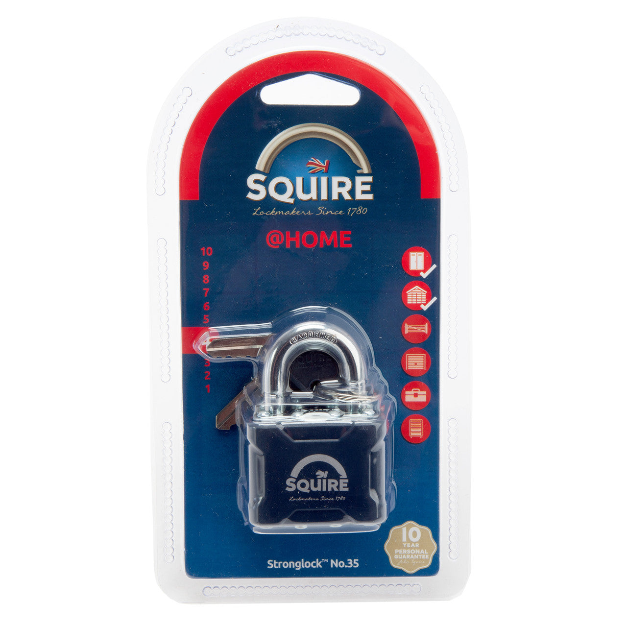 Henry Squire Laminated Double Locking Padlock 4 Pin Stronglock 40mm HSQ-NO35