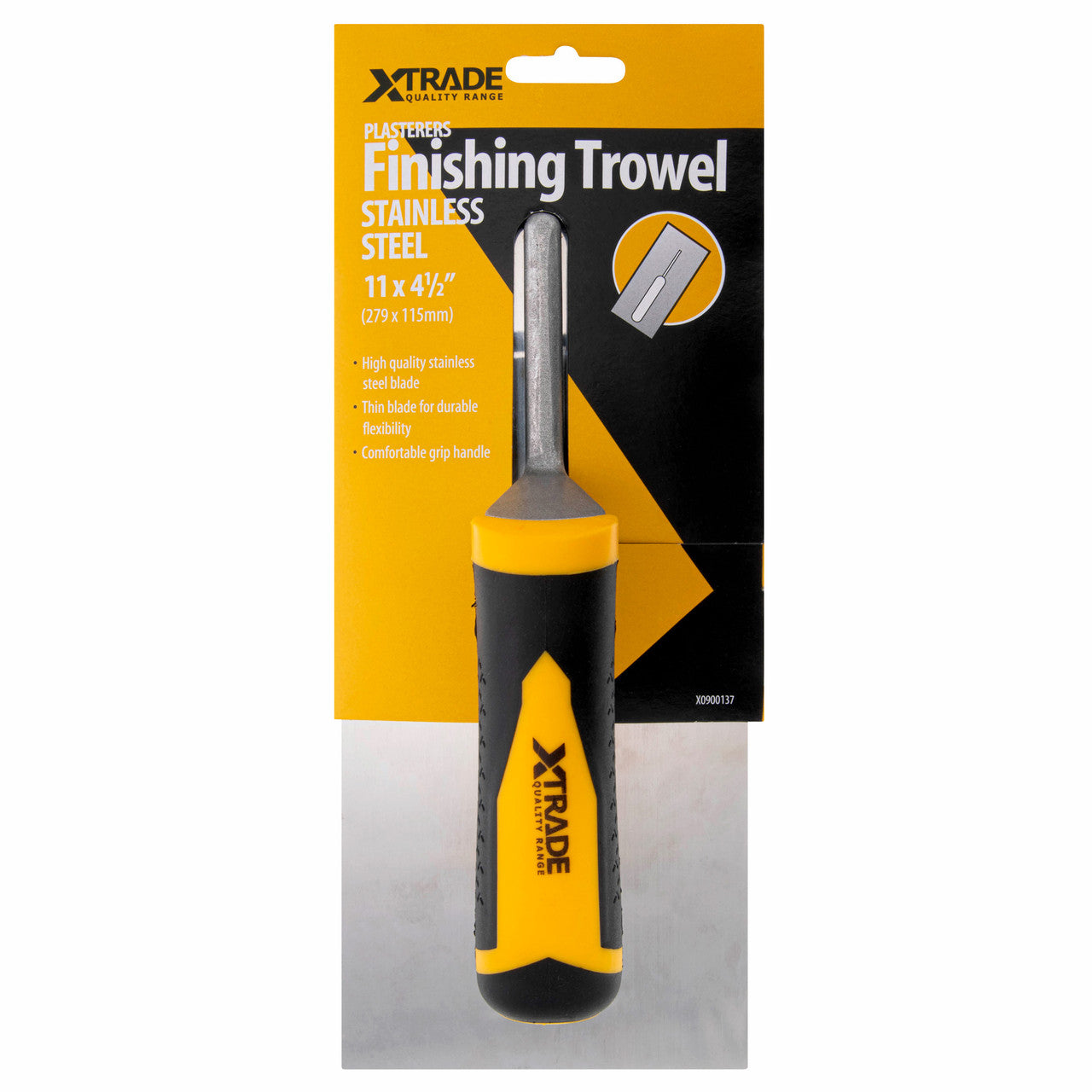 XTrade Plasterers Finishing Trowel Stainless Steel 11″ 279mm Ergonomic X0900137