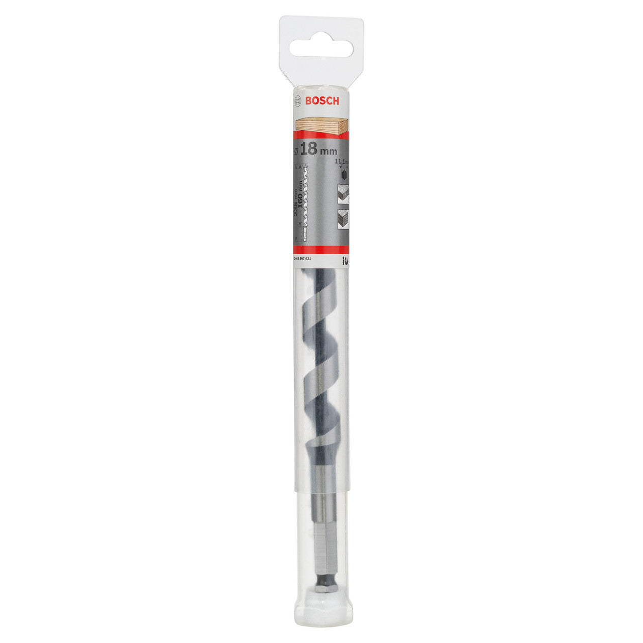 Bosch Auger Drill Bit with Hex Shank 18 x 160 x 235mm 2608597631