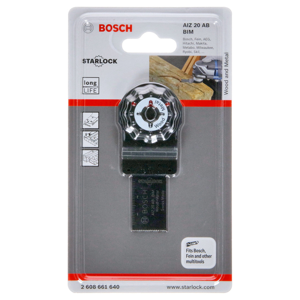 Bosch AIZ 20 AB BIM Starlock Multi-Tool Blade for Wood & Metal 2608661640