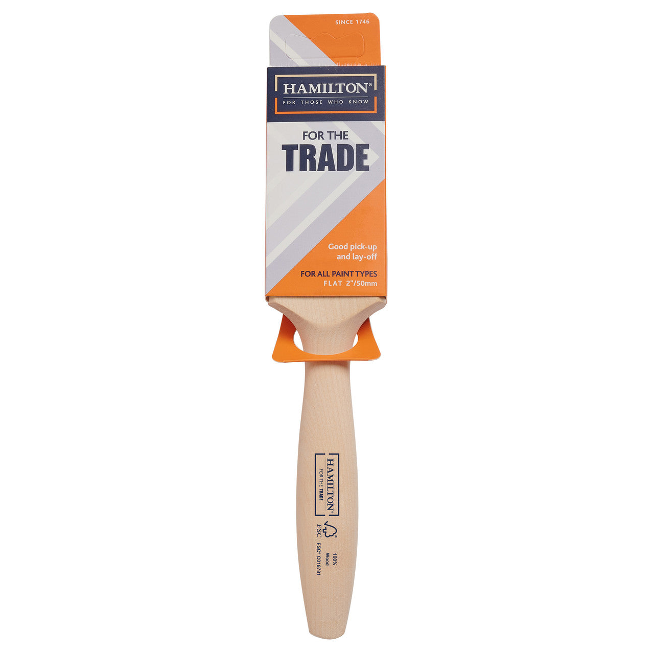 Hamilton Trade Fine Tip Flat Paint Brush 2 Inch Synthetic Filament 3101001-20