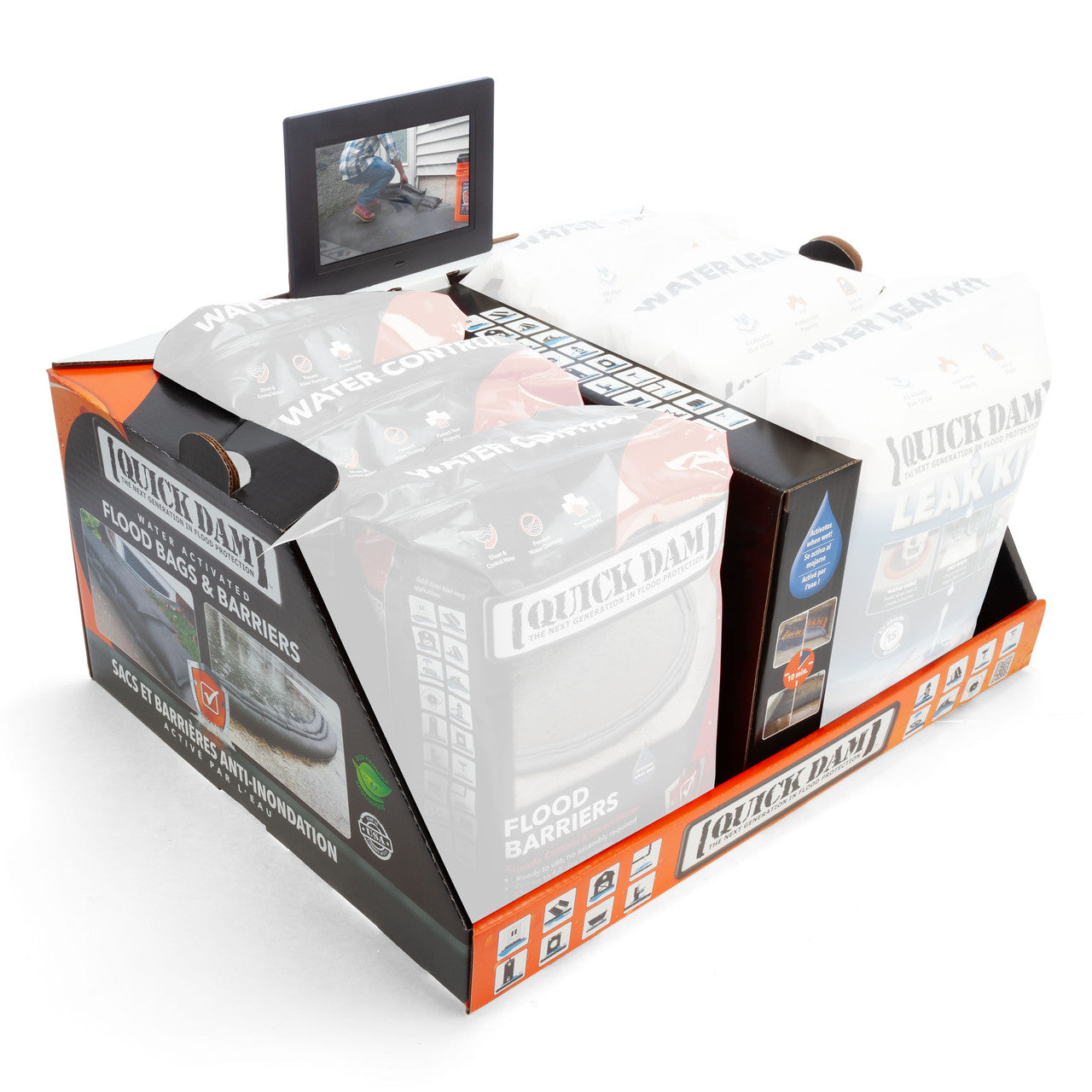 Quick Dam CDU with Screen Interactive display of flood protection solutions