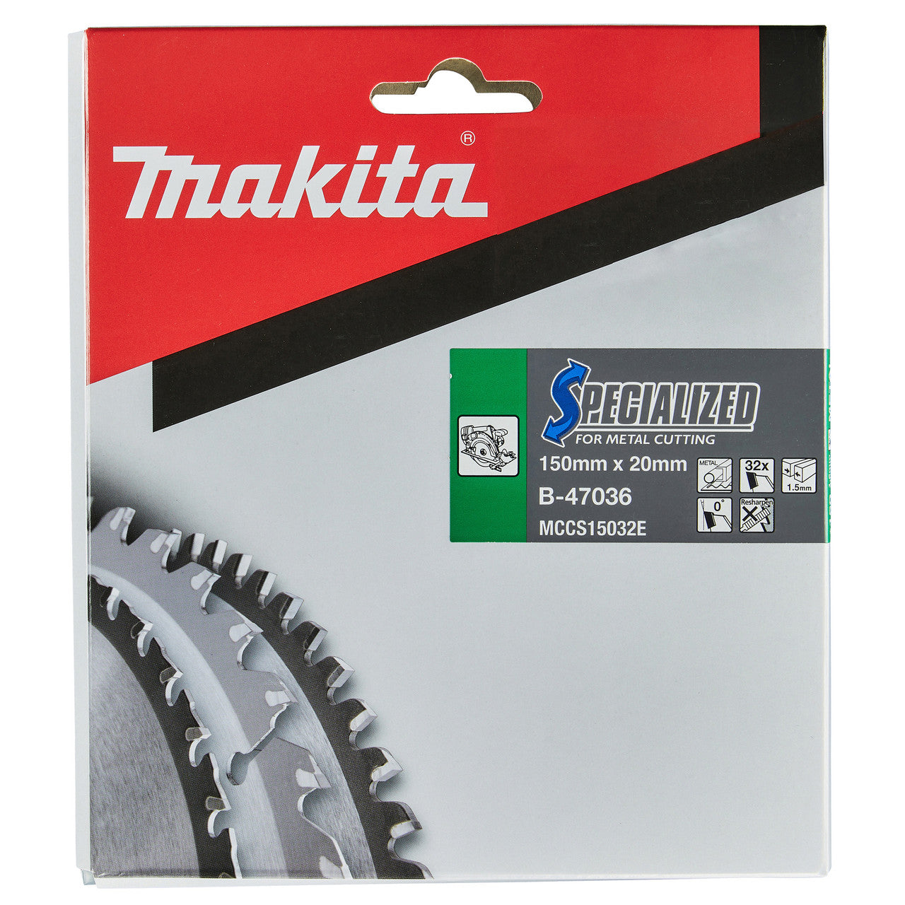 Makita Specialized Circular Saw Blade Metal Cutting 150mm x 20mm x 32T B-47036