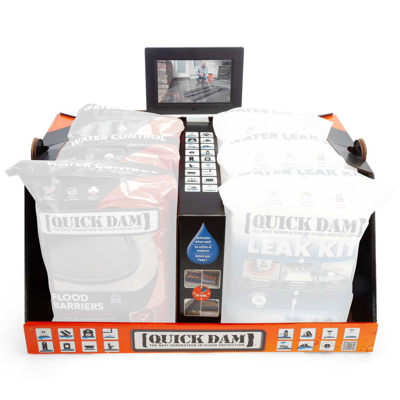 Quick Dam CDU with Screen Interactive display of flood protection solutions