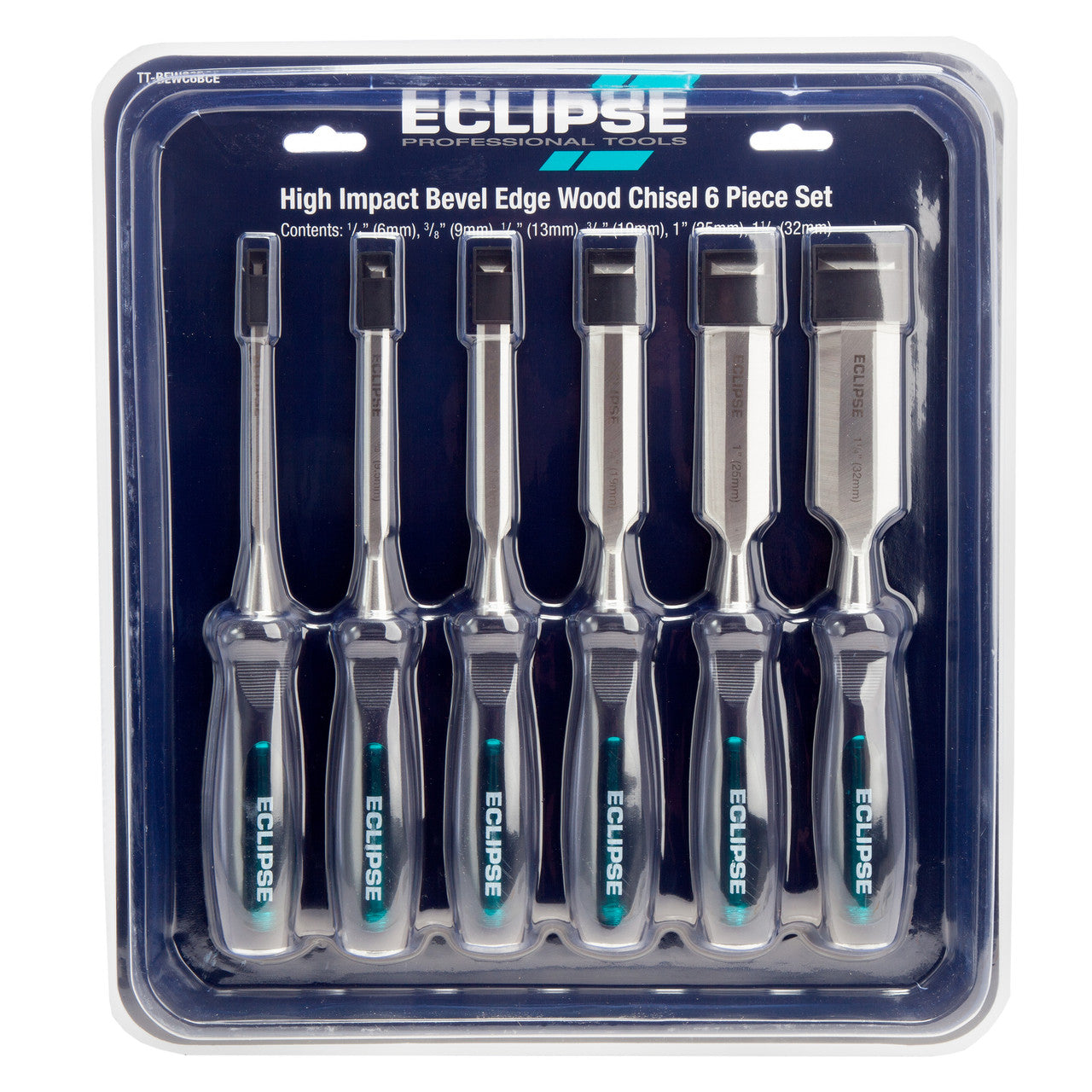 Eclipse High Impact Bevel Edge Wood Chisel Set 6 Piece BEWC6BCE