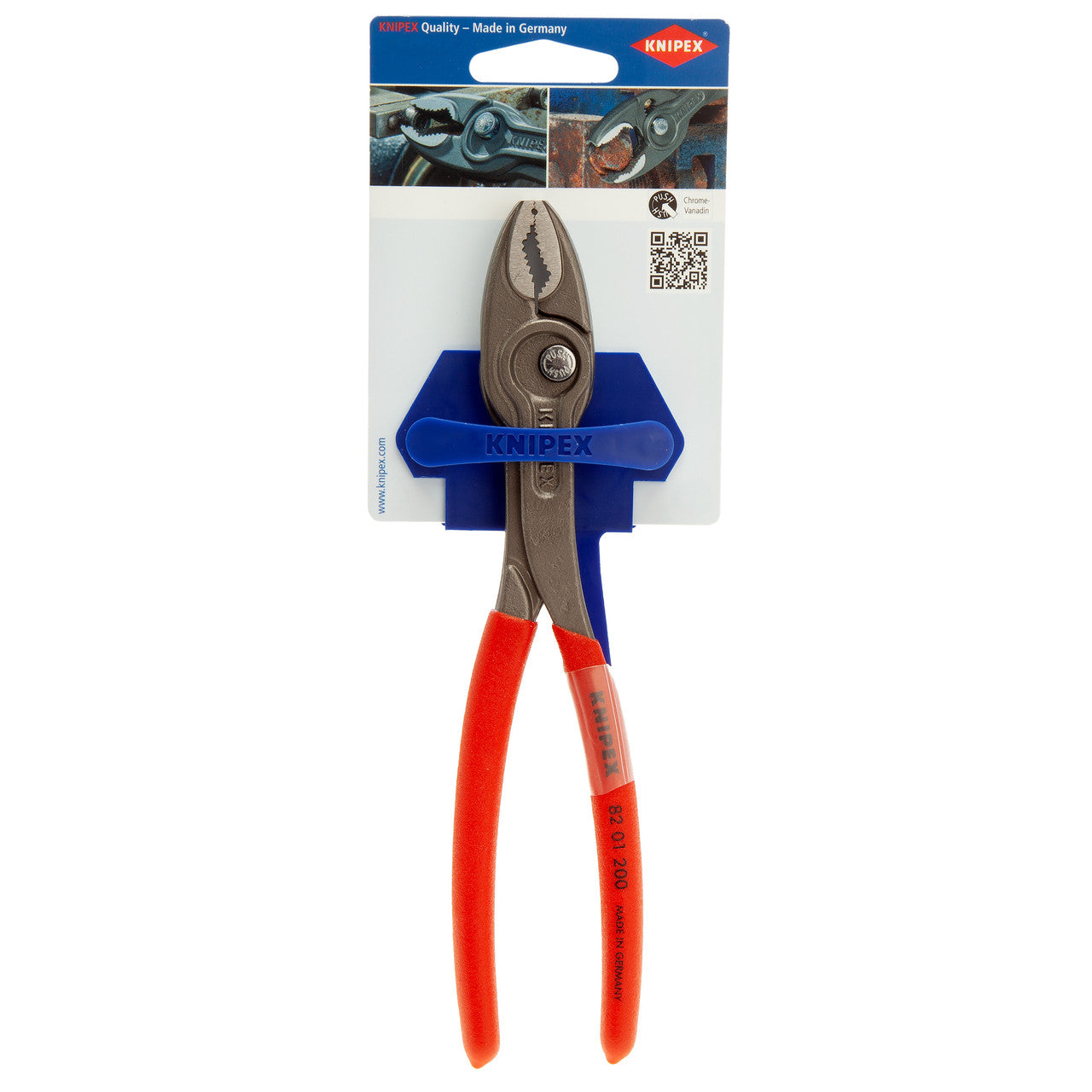 Knipex TwinGrip Slip Joint Plier 200mm For Pipes Worn Nuts etc 4-22mm 8201200SB