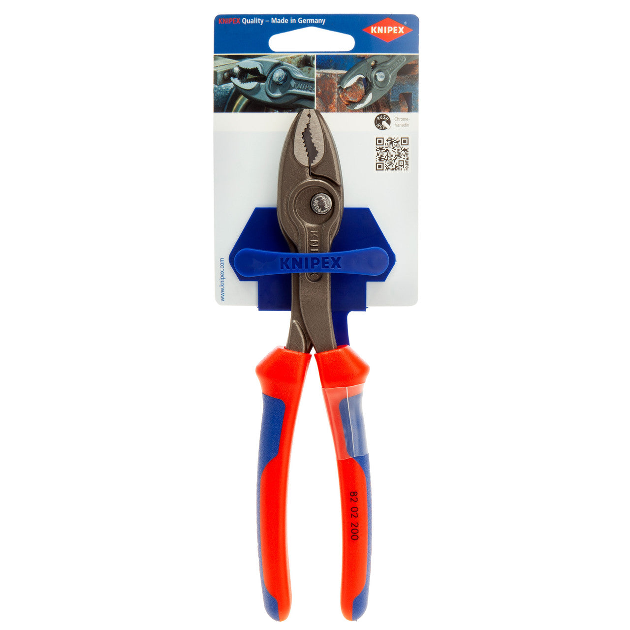 Knipex TwinGrip Slip Joint Pliers 200mm For Pipes Worn Nuts etc 4-22mm 8202200SB