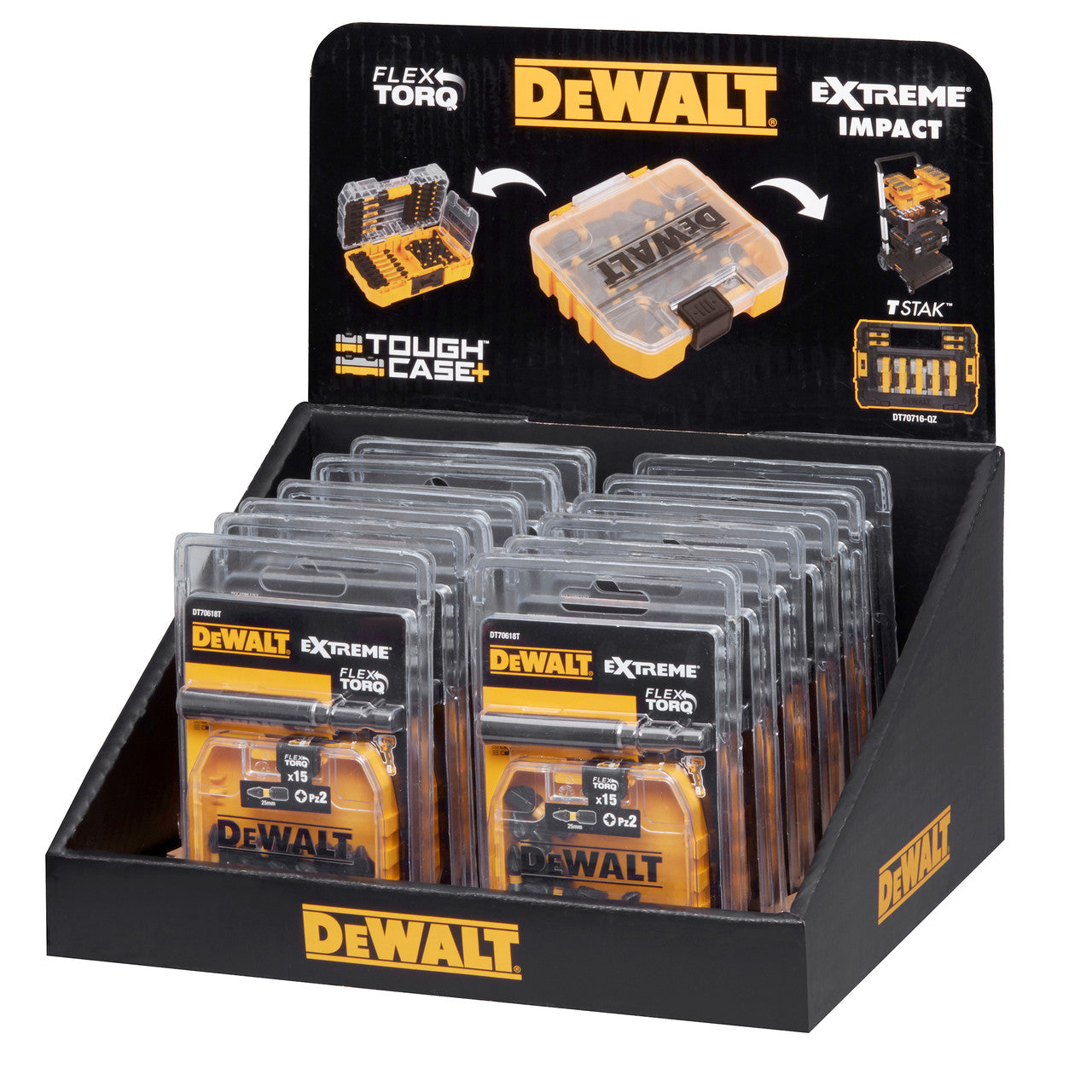 Dewalt Extreme FLEXTORQ PZ2 Screwdriver Bits 25mm Bit Holder 16 Piece DT70618T
