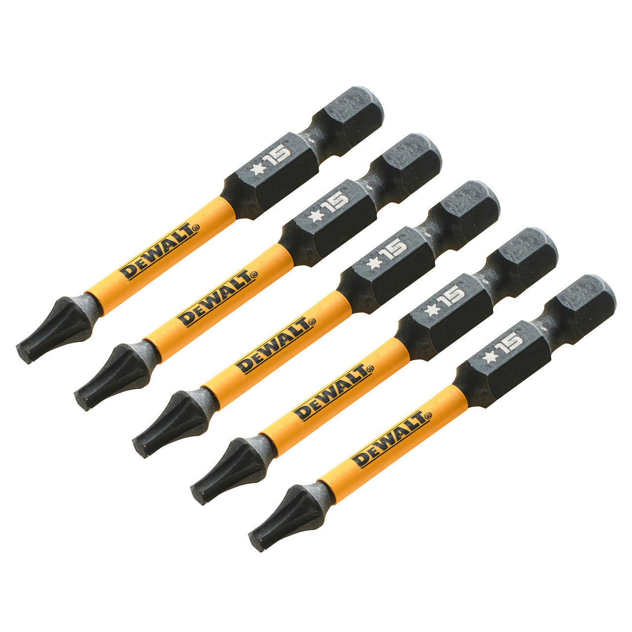 Dewalt Extreme FLEXTORQ T15 Torx Screwdriver Bits 57mm Pack Of 5 DT7394T
