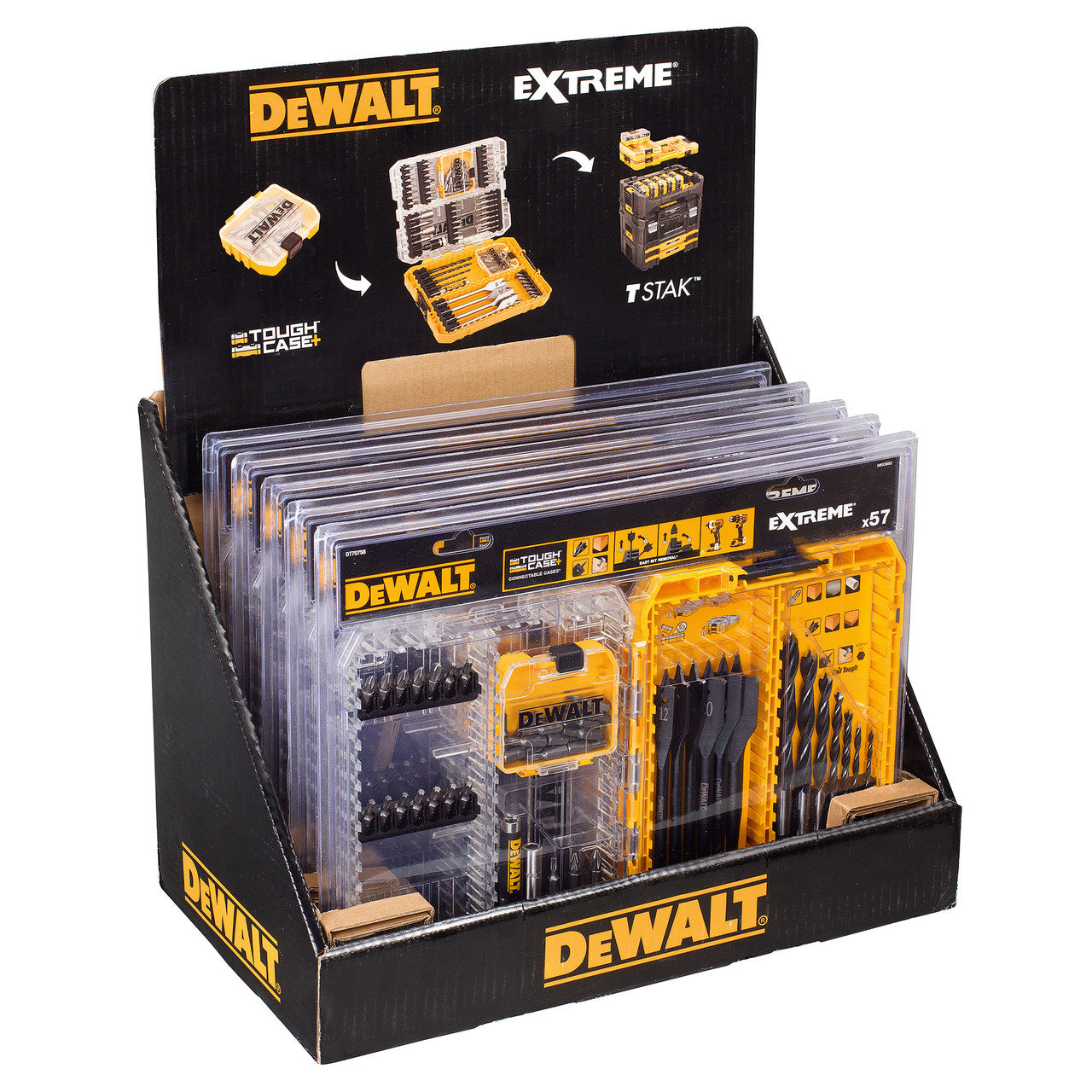 Dewalt Drill Drive Set with Brad Point & EXTREME Flatwood Bits 57 Piece DT70758