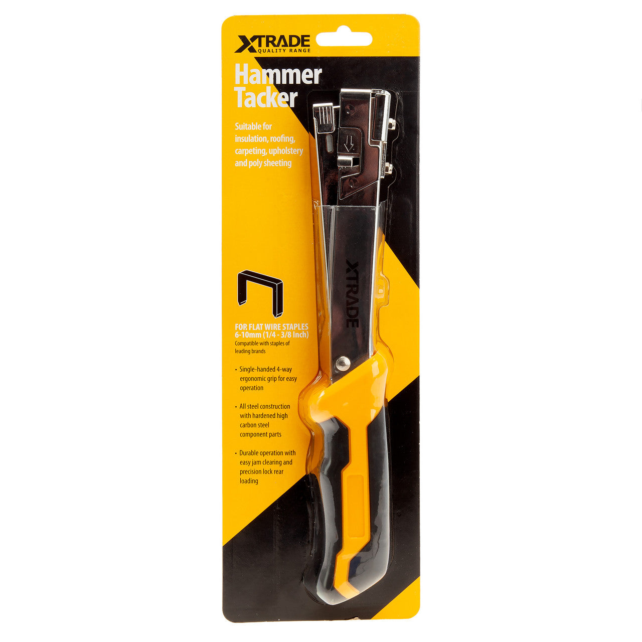 XTrade Hammer Tacker for Flat Wire Staples 6-10mm With Secure Grip X0900208