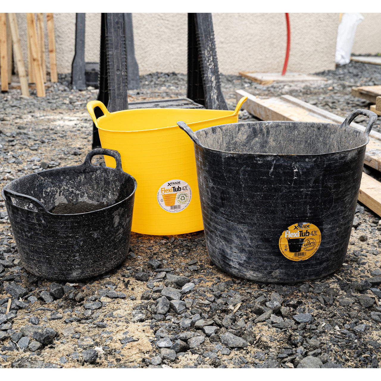 XTrade FlexiTub Yellow 42L Plastic With Handles X0900101