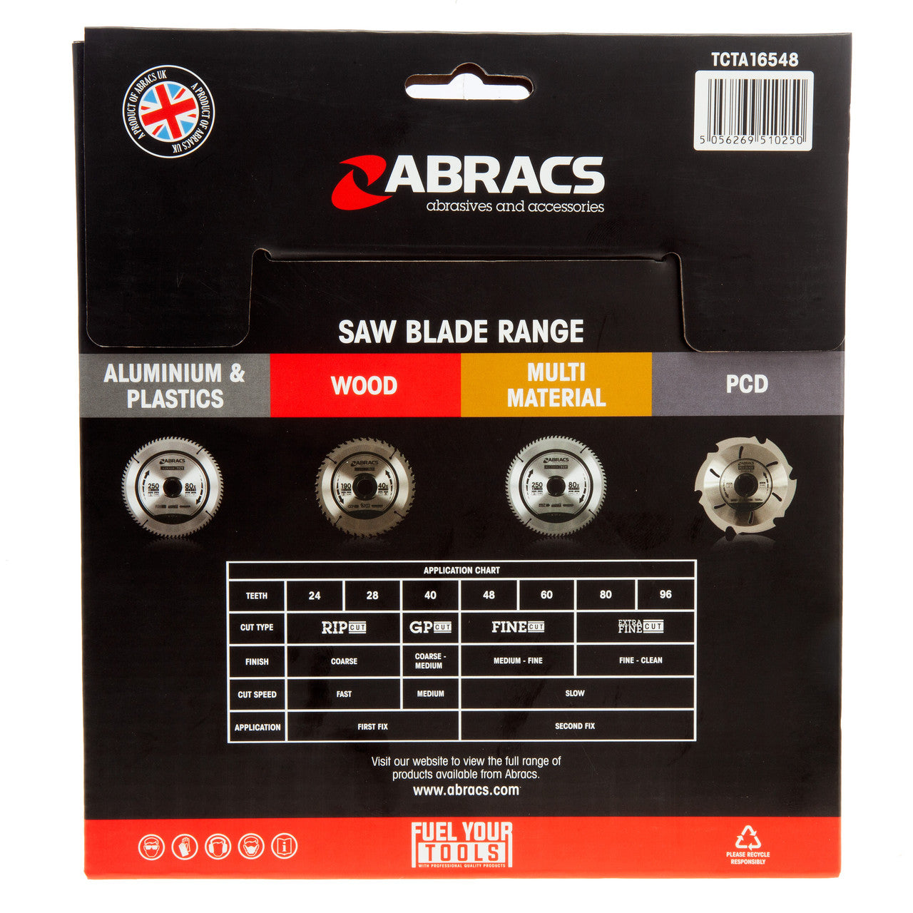 Abracs TCTA16548 TCT Circular Saw Blade for Aluminium 165 x 20mm x 48T