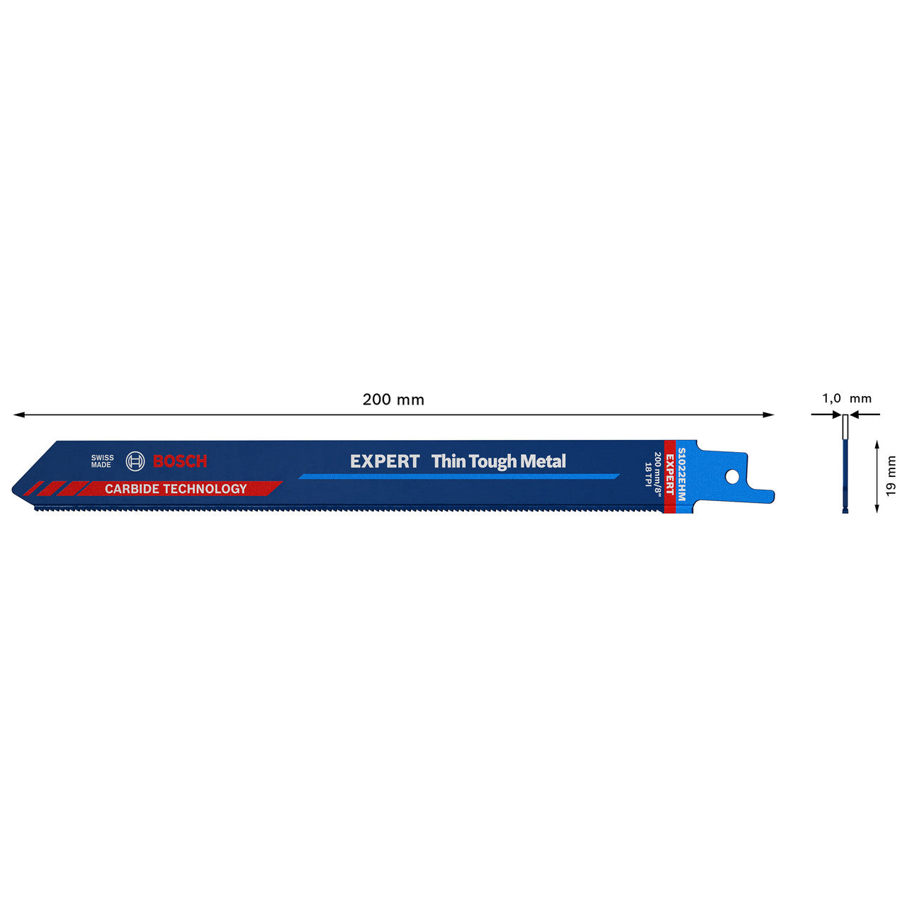 Bosch Expert Thin Tough Metal Reciprocating Saw Blade 200mm S1022EHM