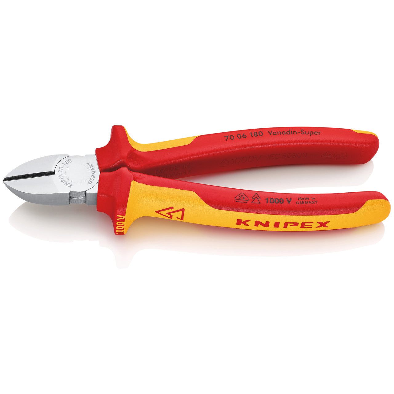 Knipex 180mm Diagonal Cutter VDE 1000V Precision Cutting Edges 7006180SB
