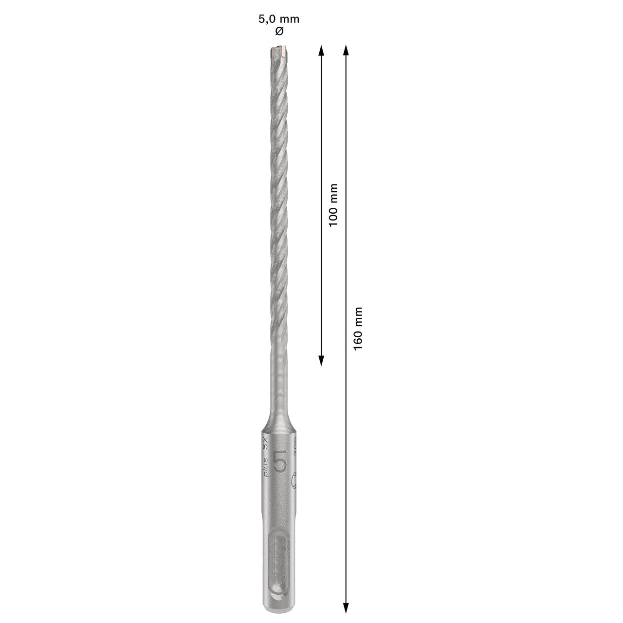Bosch SDS+ 5X Masonry Drill Bit 5 x 100 x 160mm 2608833772