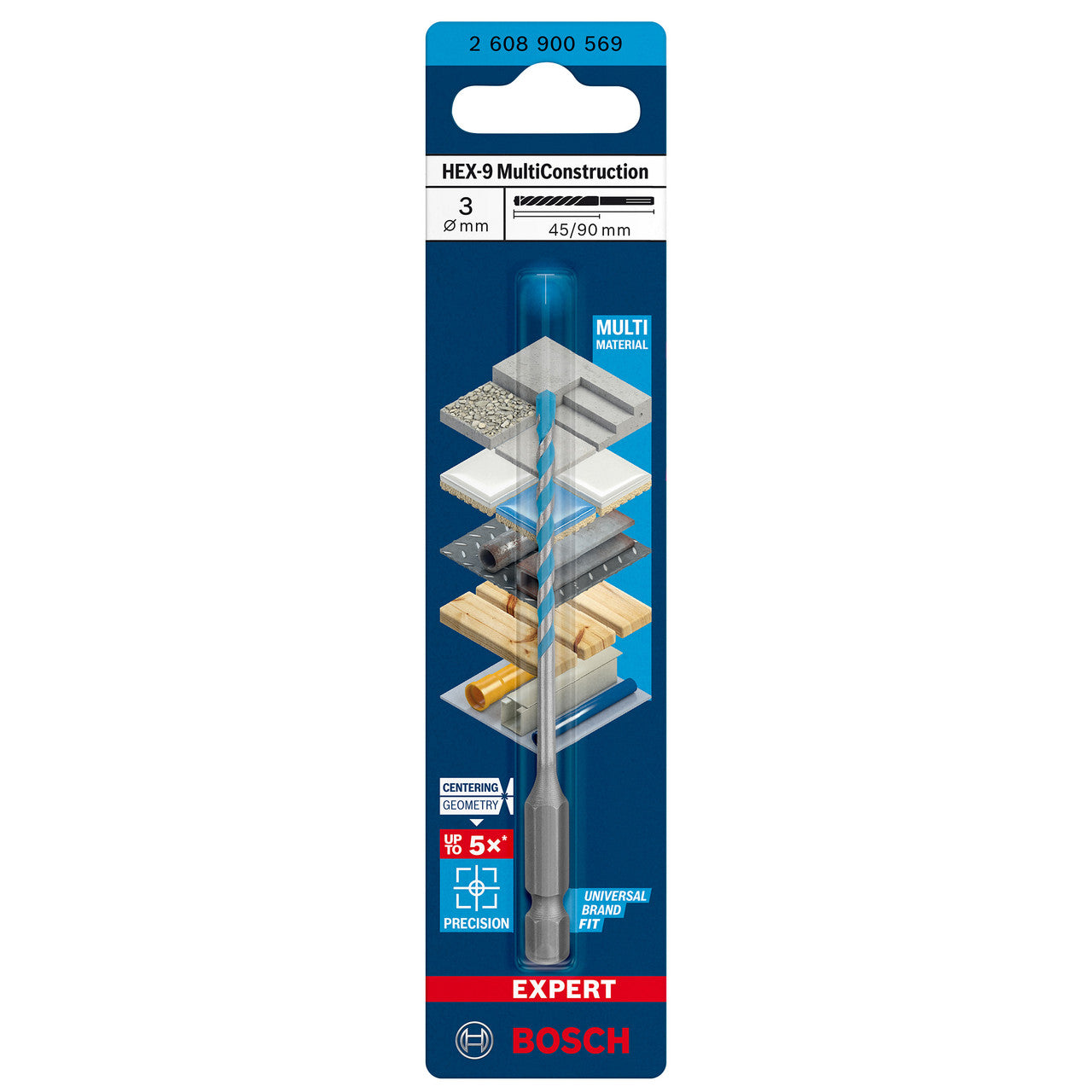 Bosch HEX-9 Multi Construction Drill Bit 3mm 2608900569