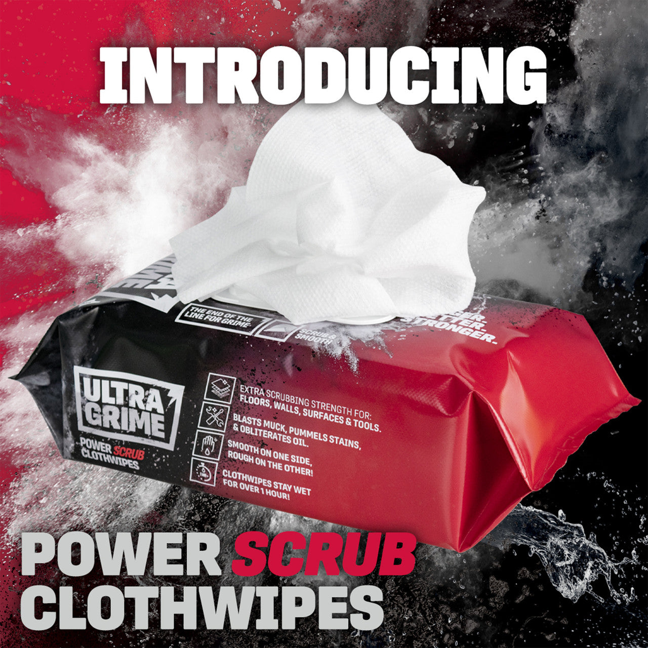 UltraGrime Power Scrub Clothwipes 38cm x 25 cm 80 Pack x 6 in CDU 5920