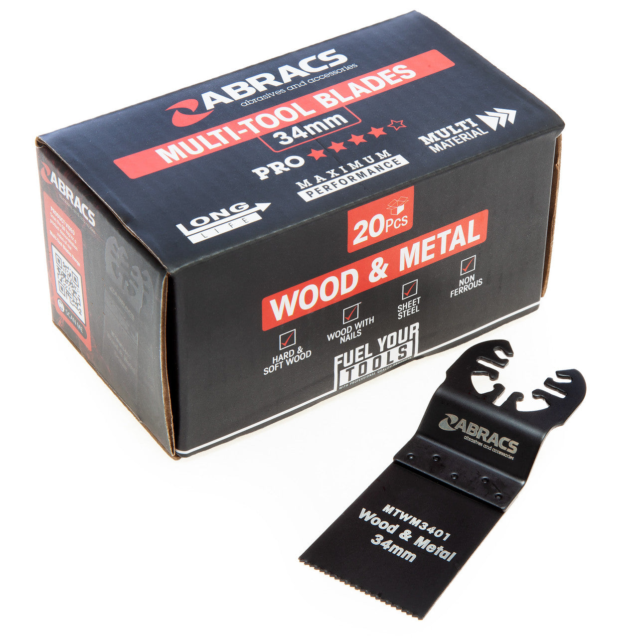 Abracs Multi-Tool Blades 34mm for Wood & Metal 20 Piece MTWM3420