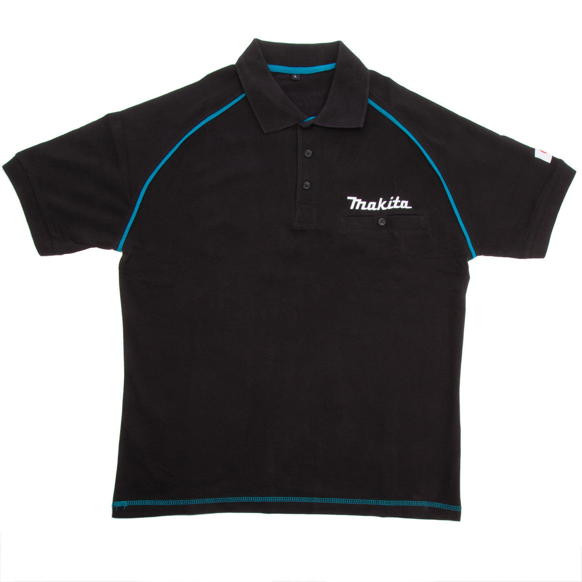 Makita Polo Shirt in Black with Logo 100% Cotton Size Large MAK-98P137