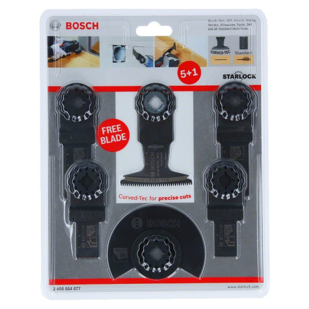 Bosch Starlock Wood & Metal Multi Tool Blade Set 6 Piece 2608664677