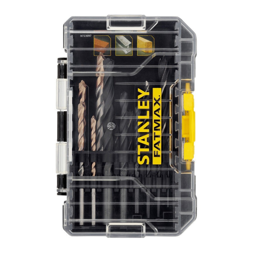 Stanley FatMax Mixed Drill Bit Set 14 Piece Metal Masonry & Wood STA88561