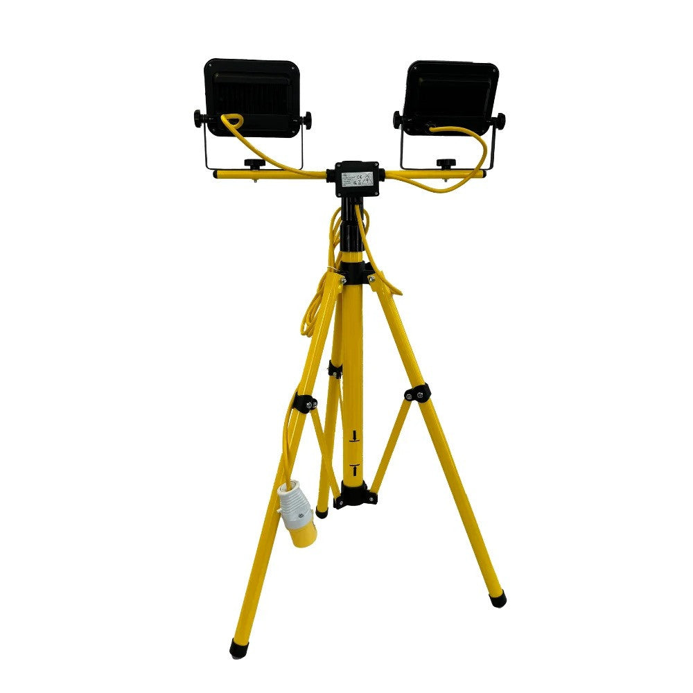 Connexion LED Telescopic Dual Head Tripod Light 2x20W 110V Cable 3mtr 10914