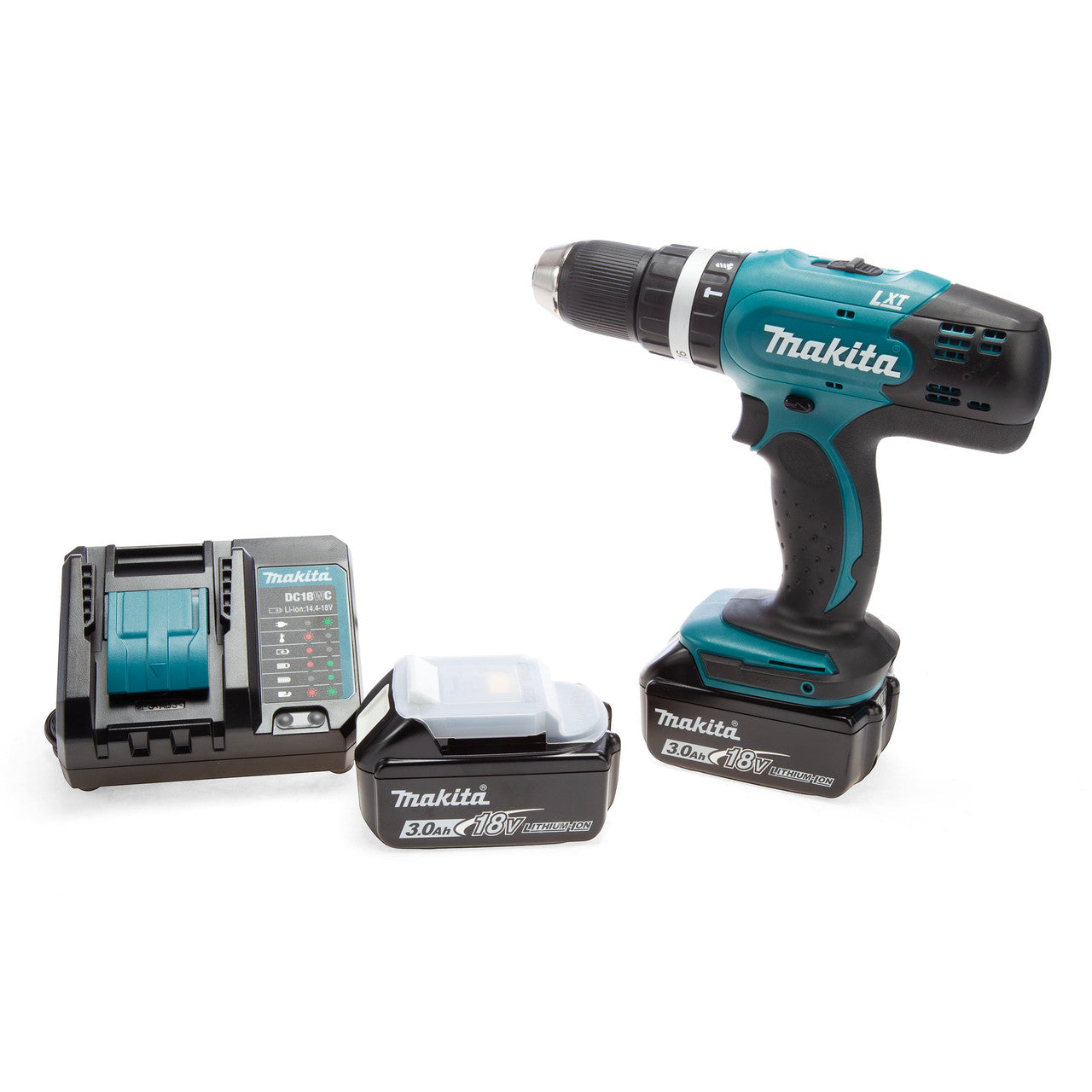 Makita 18V LXT Combi Drill 2 x 3.0Ah Batteries 13mm Keyless Chuck DHP453F001