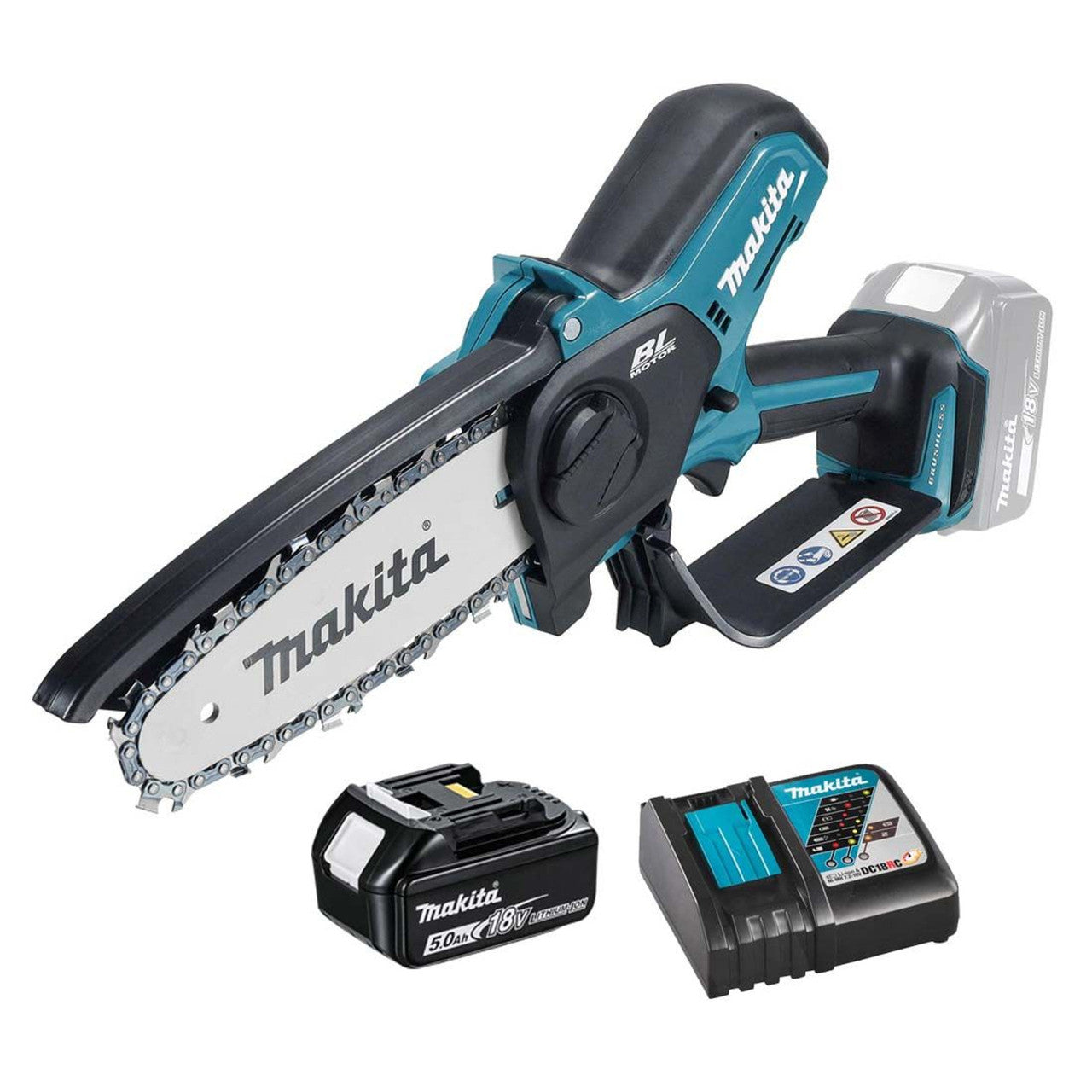 Makita 18V LXT Pruning Saw 1 x 5.0Ah Battery & DC18RC Charger DUC150RT