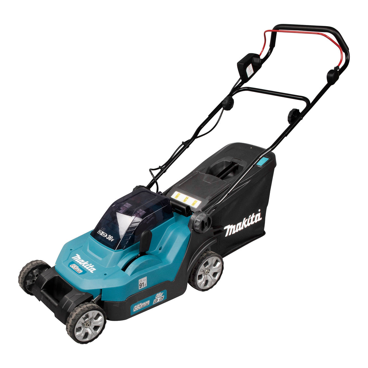 Makita 36V LXT Lawn Mower 2 x 5.0Ah Batteries Cut 38cm Capacity 40L DLM382PT2