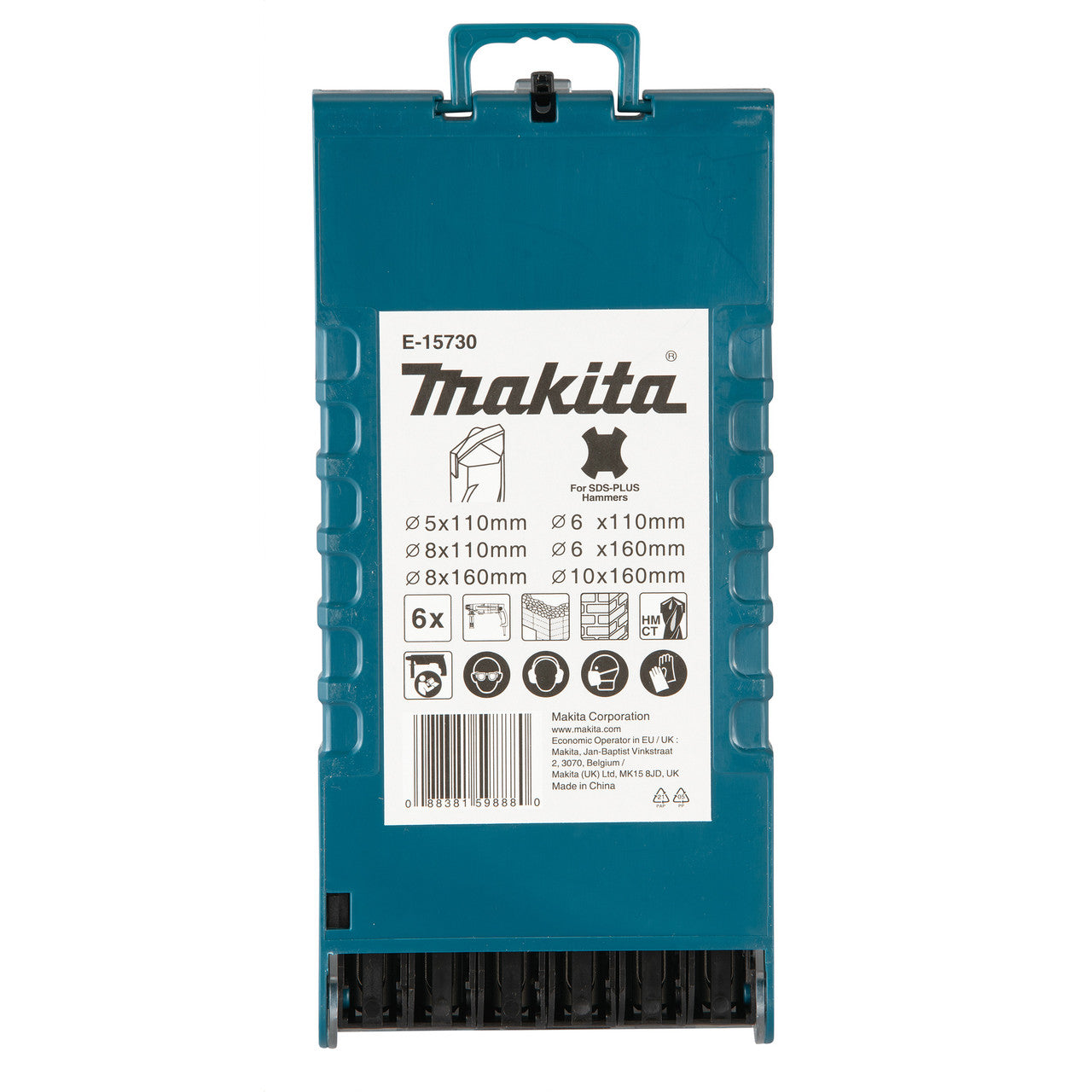 Makita TCT SDS+ Drill Bit Set 6 Piece 5 to 10mm Tungsten Carbide Tips E-15730