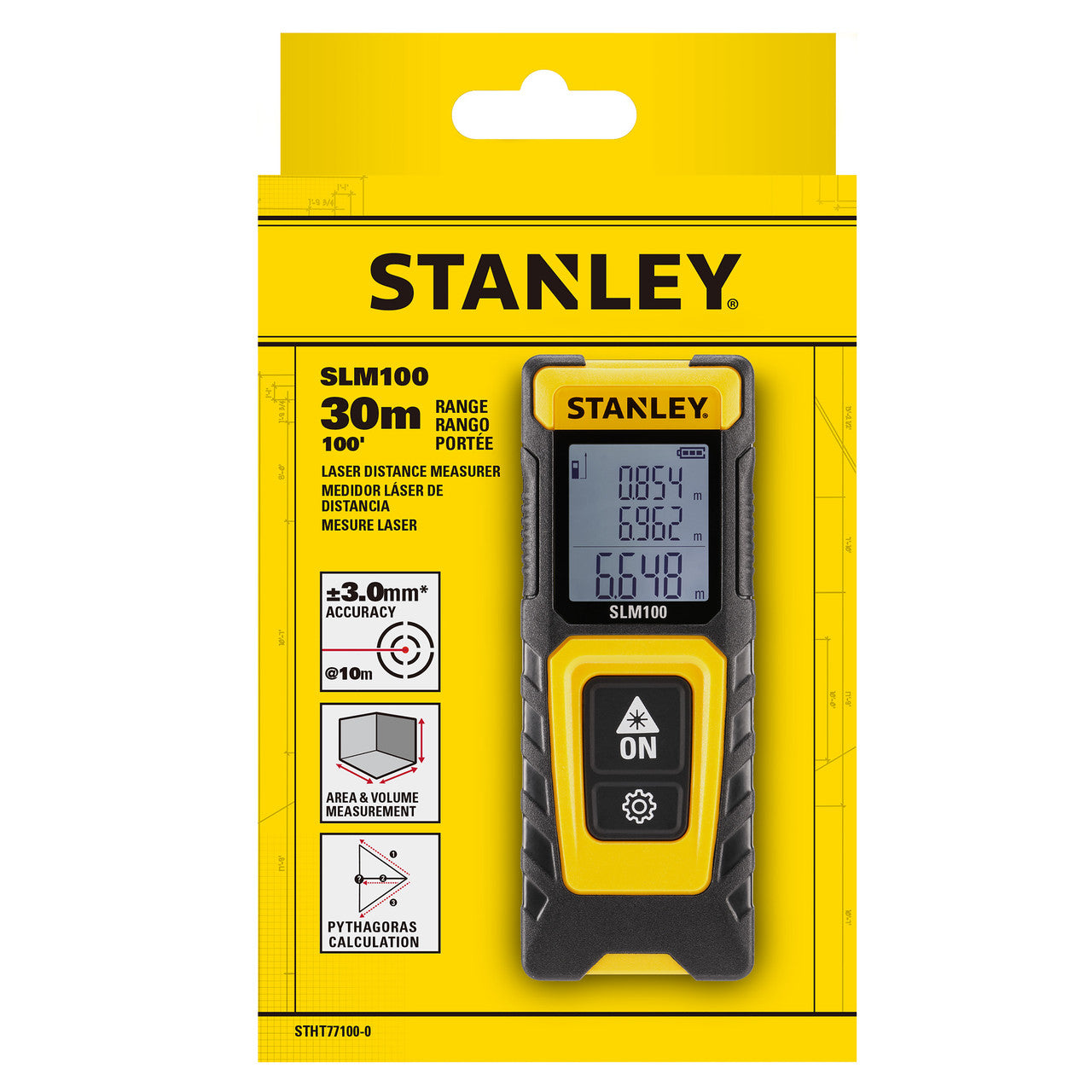 Stanley Laser Distance Measur 30m Red Beam Triangulation LCD Screen STHT77100-0